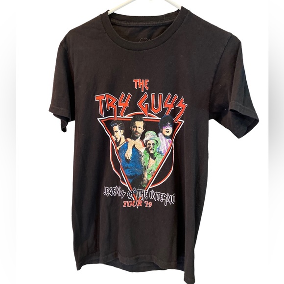 try guys Other - The Try Guys 2019 Men’s S Black T-Shirt Legends of the Internet Tour